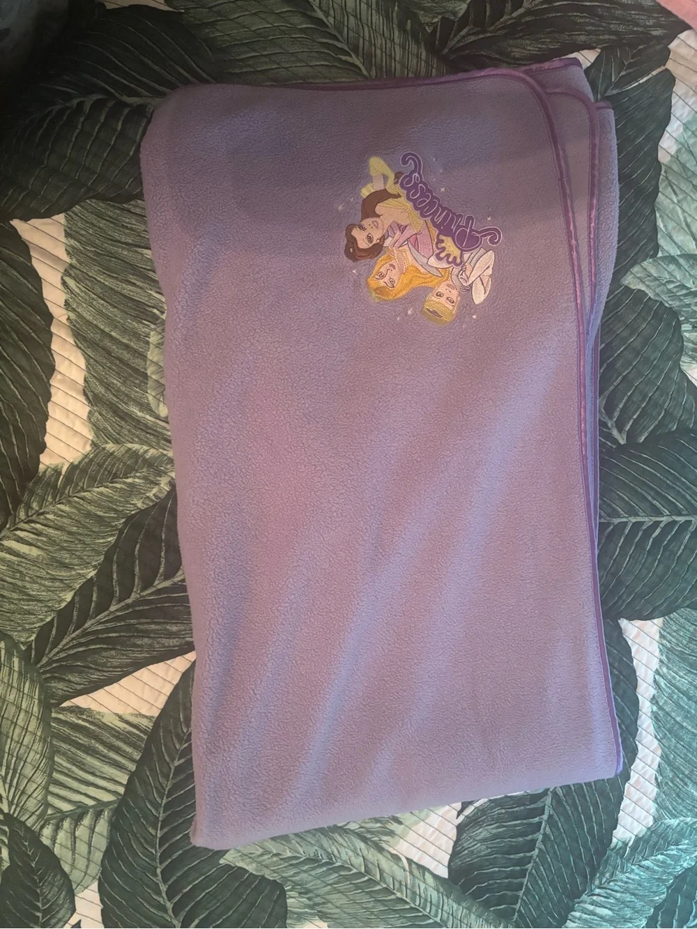Disney  Princess purple Embroidered Fleece throw